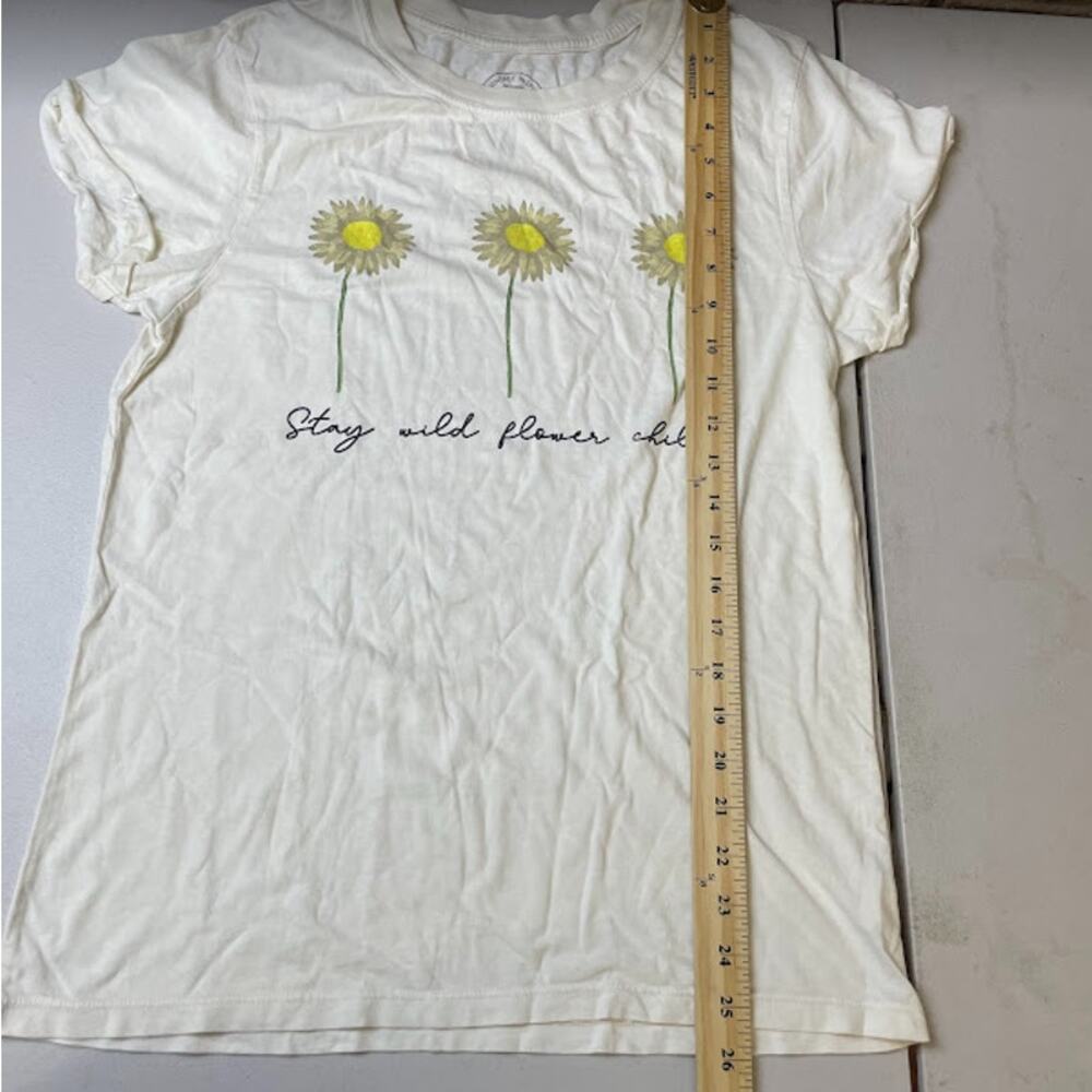 Project Karma Stay Wild Flower‎ Child White Short Sleeves Graphic T-Shirt M NWOT - Picture 6 of 7